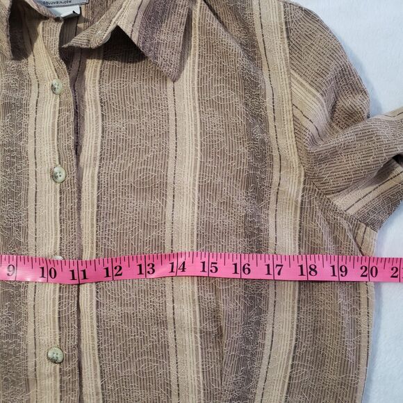 Columbia Casual Button-up Shirt Women's Size Large Striped Floral Long Sleeve - Picture 10 of 11